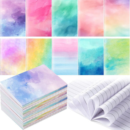 Tenceur 30 Pcs Mini Tie Dye Notepads Pastel Rainbow Pocket Notebooks Bulk Tie Dye Small Memo Pad Watercolor Notepads for Women Birthday Gifts Party Favors Spring Easter Classroom Office Supplies