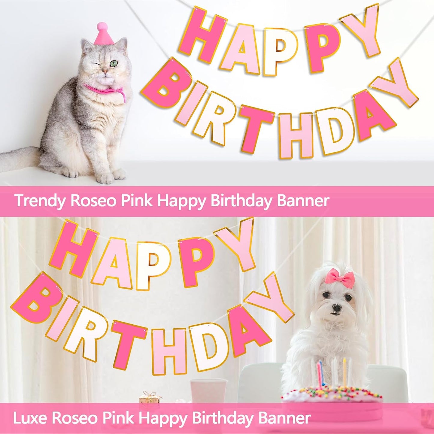 Happy Birthday Banner - 9ft Pre-Strung Happy Birthday Sign for Women, Men, Girls, Boys - No DIY Birthday Decorations & Party Supplies(Macaron)