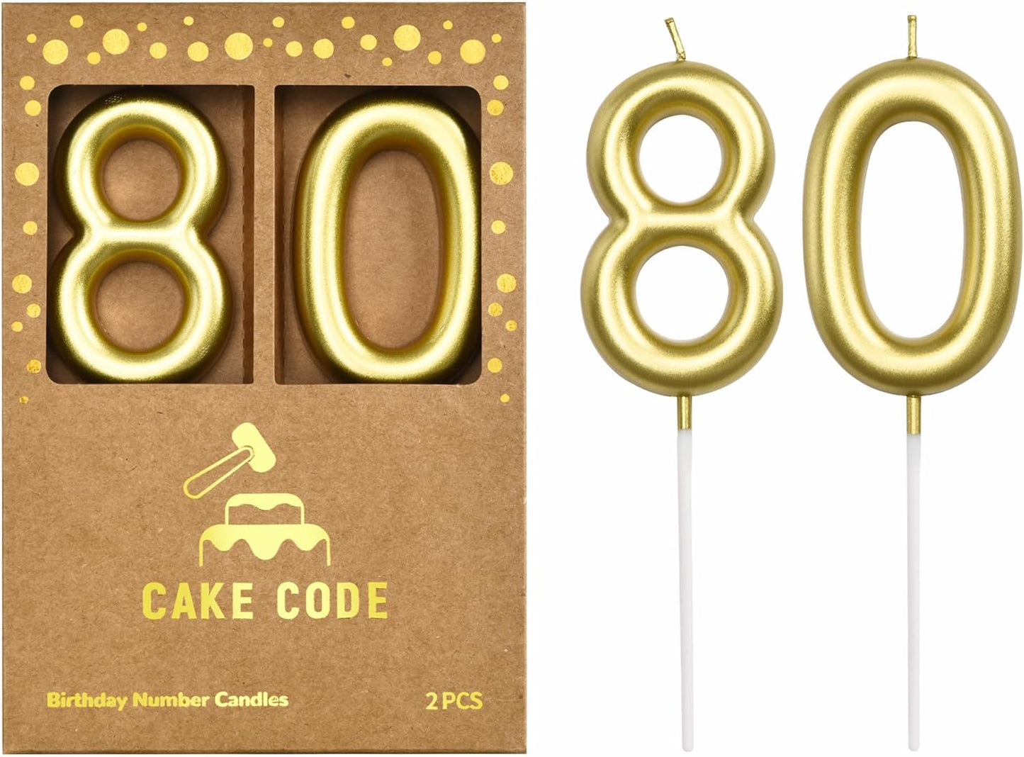 2.76 Inch Classical Gold 5 Number Birthday Candles, Gold Number Candles, Cake Number Candles, Party Celebration