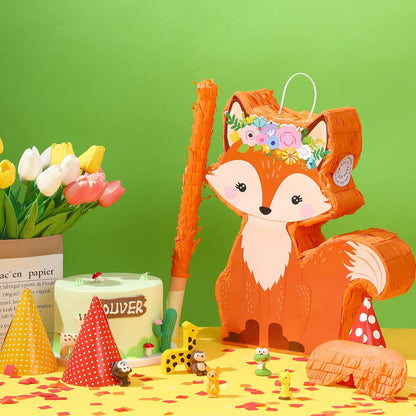 Fox Pinata Woodland Theme Birthday Decorations Pinata Include Stick Blindfold Confetti Woodland Fox Themed Birthday Party Supplies for Party Decor