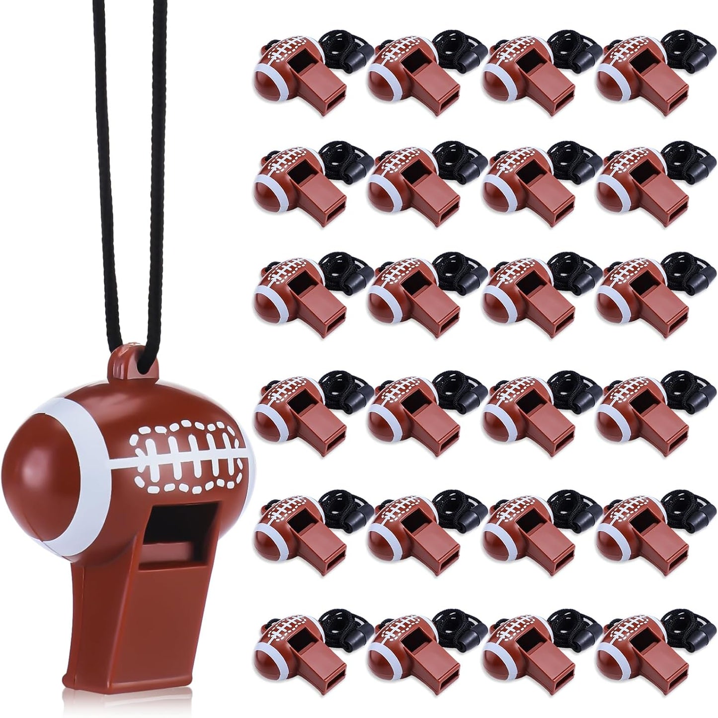 24 or 40 Pcs Baseball Football Soccer Sport Whistles Stadium Sporting Party Favor Noisemakers with Lanyard for Events Team Noise Whistles Loud Sound Party Acc