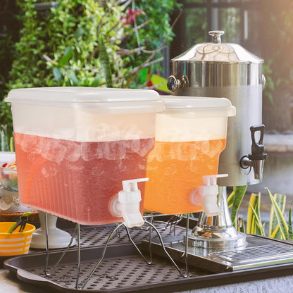 Hoolerry 4 Pack 0.8 Gallon Drink Dispenser for Fridge with Spigot Plastic Beverage Dispenser for Juice Lemonade Iced Tea Water Refrigerator Drink Container for Parties