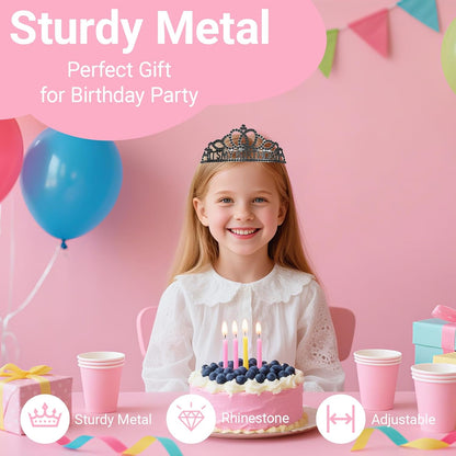 Birthday Tiara and Crown with Sash, Birthday Tiara for Women Party Silver
