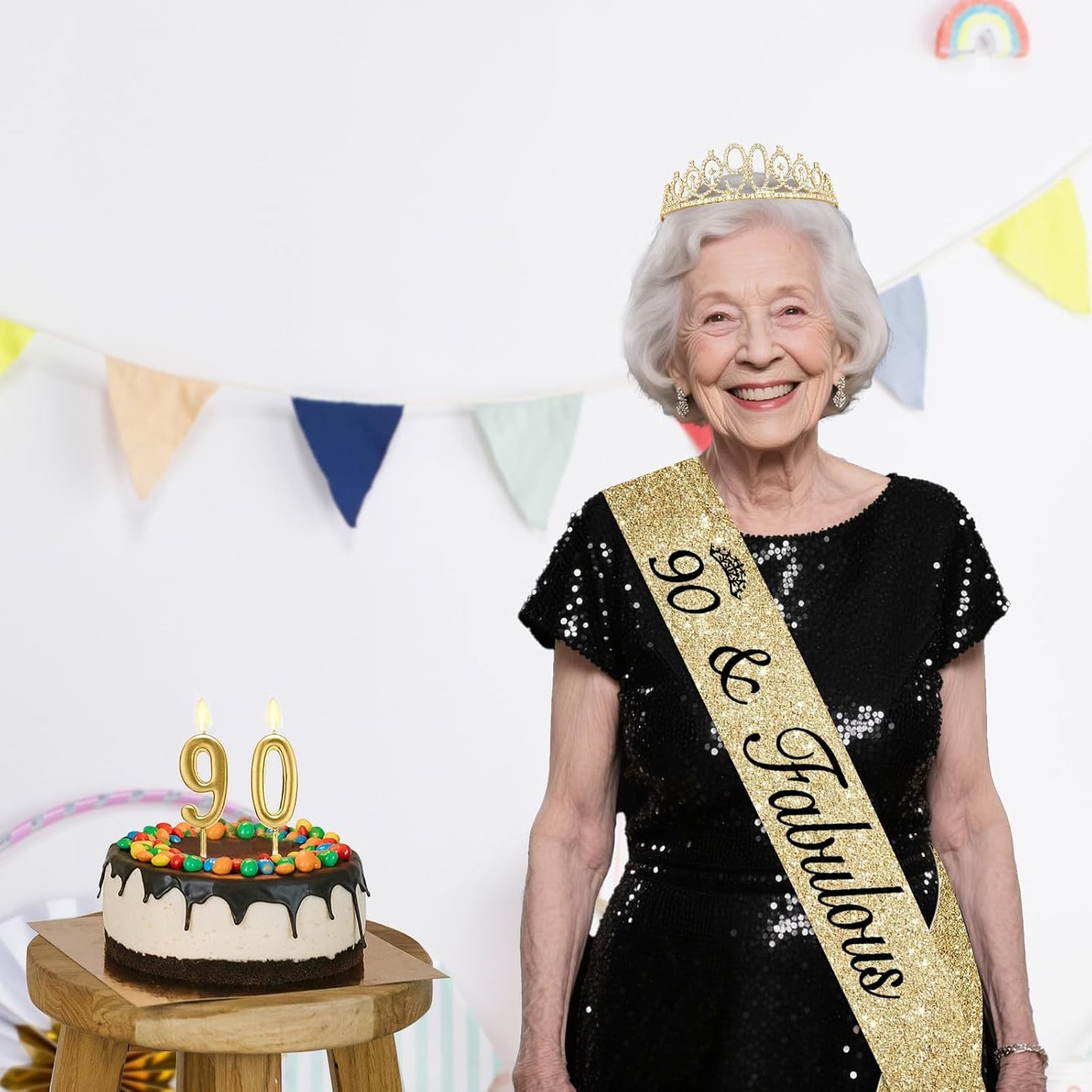 21st Birthday Decorations for Her with 21st Birthday Sash and Crown, Candles Gold, Gifts for 21 Year Old Girls