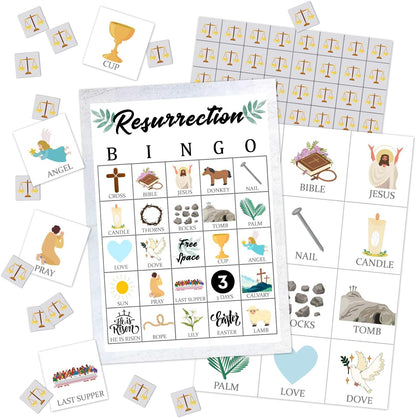 Bible Bingo Game - 24 Player Christian Church Bingo Cards for Women, Men & Family Parties - JK0103