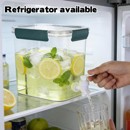 2 Pack Plastic Beverage Dispenser with Spigot Clear Kitchen Fridge Drink Dispenser for Summer Iced Tea Parties Lemonade Juice Tea Beer Cold Water Lemonade Party Supplies