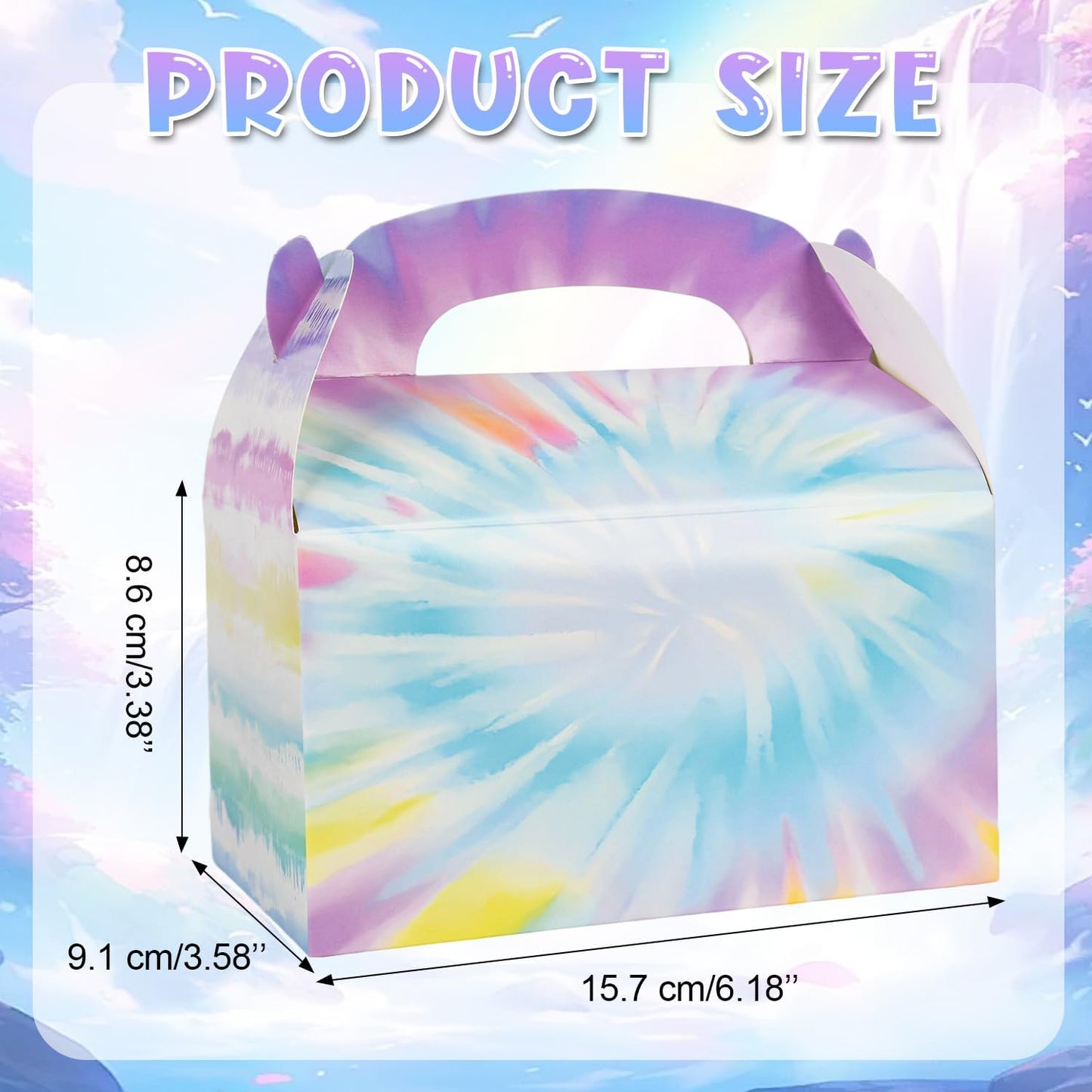 DjinnGlory 36 Pack White Party Favor Treat Boxes with Handle, DIY Paper Boxes for Baby Shower, Birthday, All Occasion, Small Gable Boxes for Small Business 6.18 x 3.58 x 3.38 Inches