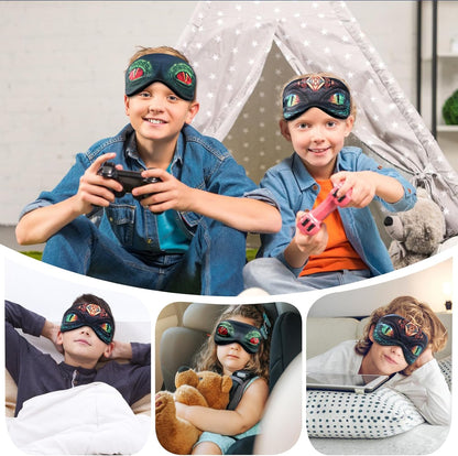 2 Pcs Sleep Mask for Kids Boys, Silk Eye Covers for Sleeping, Adjustable Strap & Light Blocking Design, Adult Children's Bedtime Blindfold for Travel and Home Use (Funny Eye)