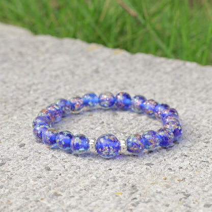 Glass Beaded Bracelet Glowing Bracelet Luminous Beads Bracelet for Women Glass Mermaid Bracelet Bangles Anti Anxeity Healing Energy