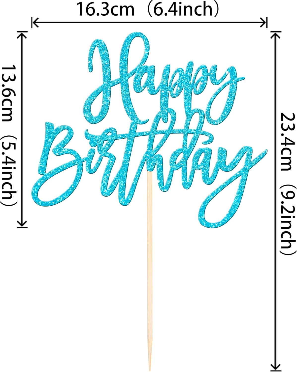 ZHUOWEISM 1 PCS Gold Happy Birthday & Anniversary Cake Topper