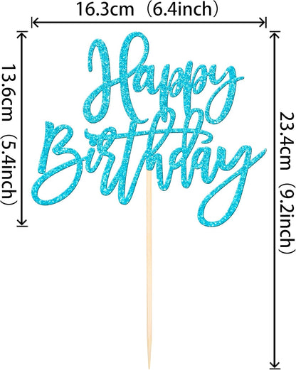 ZHUOWEISM 1 PCS Gold Happy Birthday & Anniversary Cake Topper