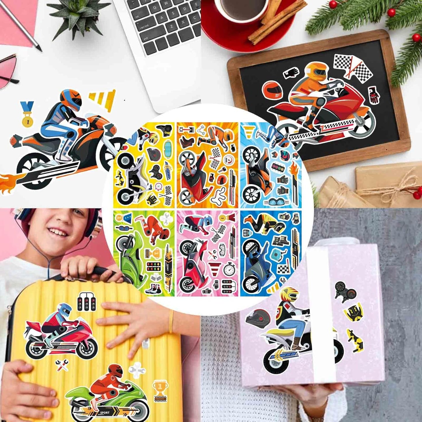 24 PCS Fairy Stickers for Kids, Make a Face Sticker with 8 Unique Designs Fairy, Frog, Mushroom, Make Your Own Stickers for Girls Birthday Party Favors, Goodie Bags, DIY Crafts