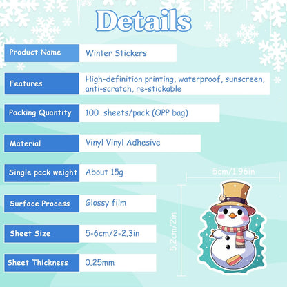 OHOME 100 PCS Water Bottle Stickers for Kids,Cute Animal Aesthetic Sticker Pack - Waterproof Vinyl Kawaii Stickers for Girls Boy Classroom Prizes,Party Favors for Scrapbook, Laptops, Journal,Birthday