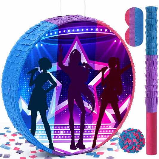 Blueweenly Summer Halloween Ice Cream Piñata Halloween in Summer Piñata with Stick Blindfold Confetti for Party Decorations Photo Prop Party Supply 15.75''x 8.27''x 3.15''
