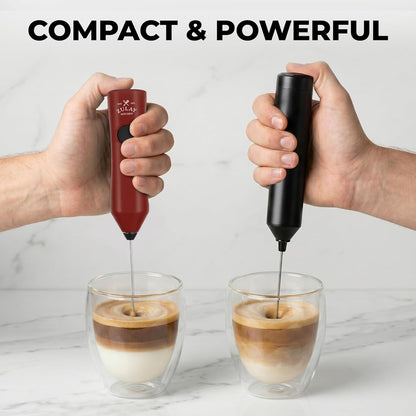 Zulay Kitchen Powerful Milk Frother Wand With Duracell Batteries - Ultra Fast Handheld Drink Mixer - Electric Whisk Foam Maker for Coffee, Lattes, Cappuccino & Matcha - Z1 Motor - Black - Colors A
