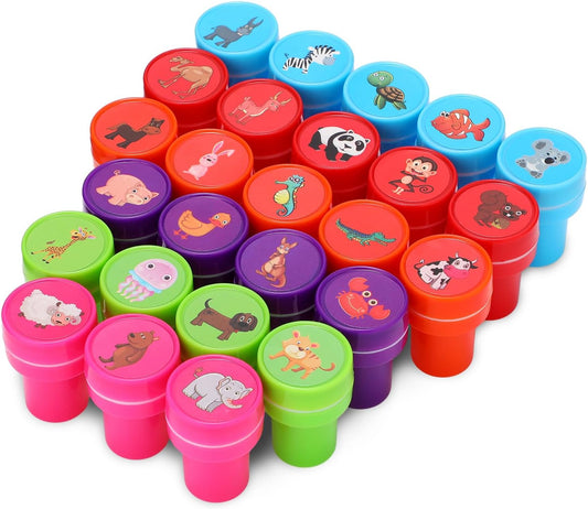Animal Stamps for Kids, 26Pcs Self Inking Stamps Party Favors Zoo Farm Stampers Birthday Gift Party Supplies Goodie Bag Prizes Classroom Rewards Filler Arts and Crafts for Kids