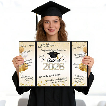 QIYANPAX Graduation Guest Book 2026, Blue and Gold Graduation Decorations Class of 2026, Graduation Signature Book, Congrats Grad Guest Book Alternative, Unique Graduation Gifts