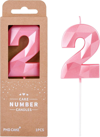 PHD CAKE 2.76 Inch Crystal Black 9 Number Birthday Candles, Black Number Candles, Cake Number Candles, Party Celebration