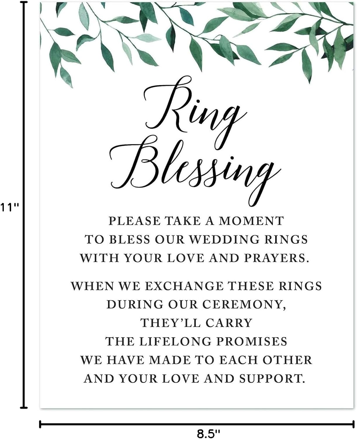 Andaz Press Wedding Party Signs, Natural Greenery Green Leaves, 8.5x11-inch, Bridal Shower Scavenger Hunt, 1-Pack - Colors B