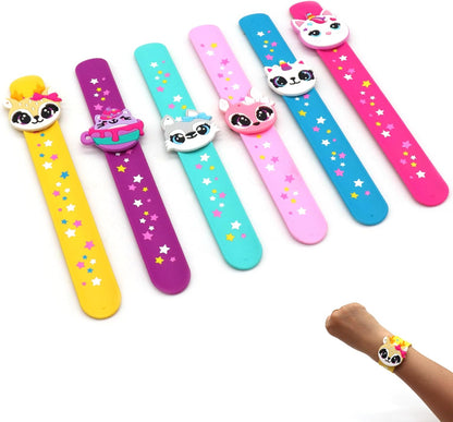 Cat Slap Bracelets for party- Silicone Wristbands Adjustable Party Favors, Classroom Prizes, Carnival Games - Birthday Gifts for Adults(6Pack)-LOCHSOEL