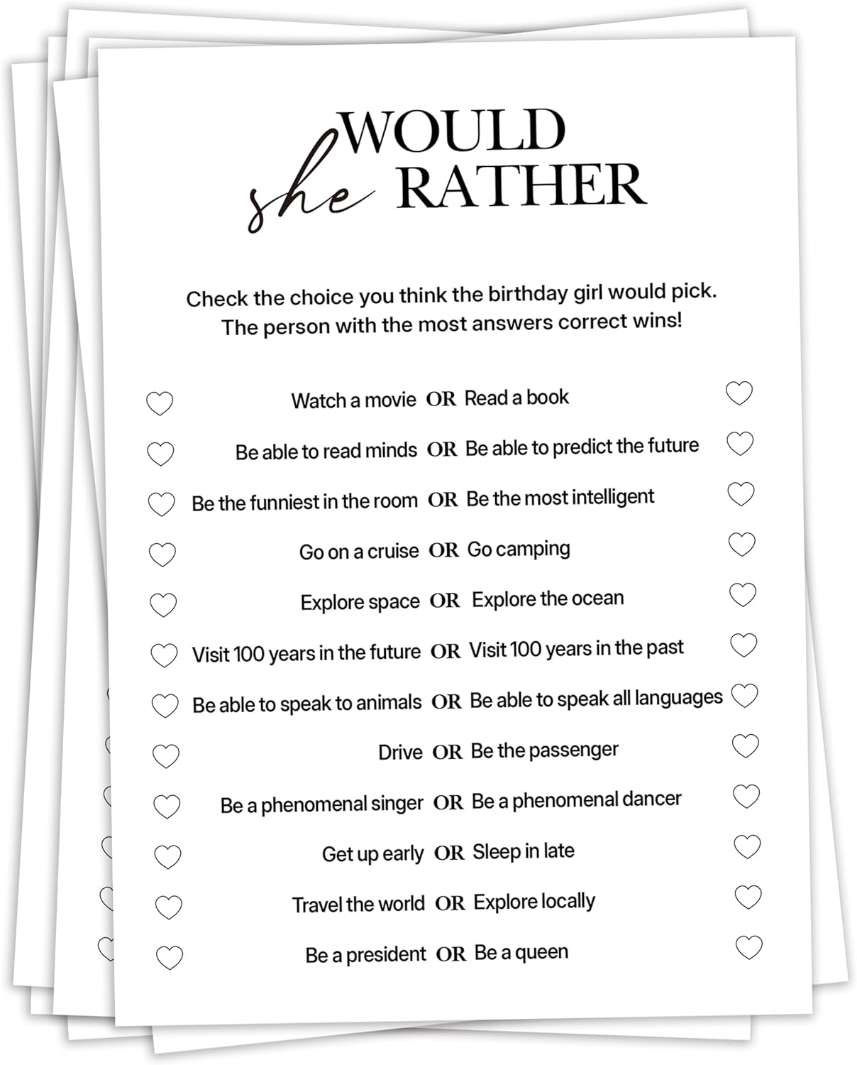 Birthday Party Games, My Favorite Memory, 25 Pcs Card Set for Guests, Fun Birthday Game for Teen Adults – A06