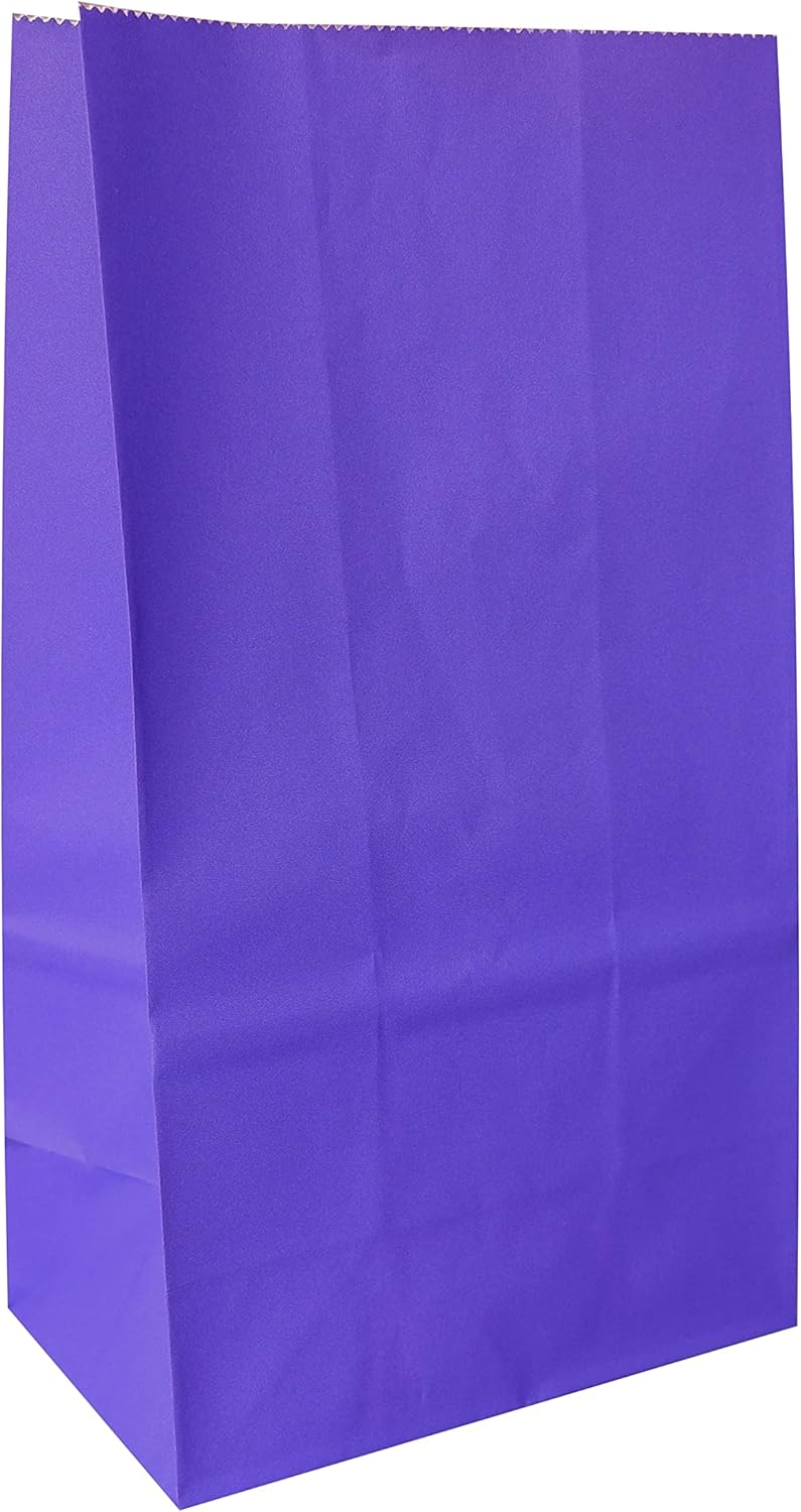 Partay Shenanigans Party Favor Bags - 50 Pack Kraft Paper Goodie Gift Lunch Treat Bags - Party Supplies for Theme Kids Birthday - 5"x3"x9" (Baby Blue)