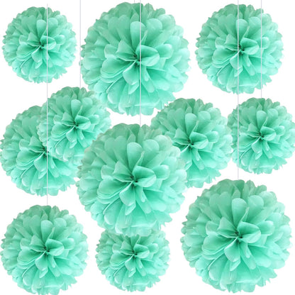20 PCS Orange Tissue Paper Pom Poms, Tissue Pom Poms Flowers, Sizes of 6", 10", 12", 14" Hanging Paper Flower Ball for Wedding, Birthday, Halloween, Christmas, Baby Shower Party Decor