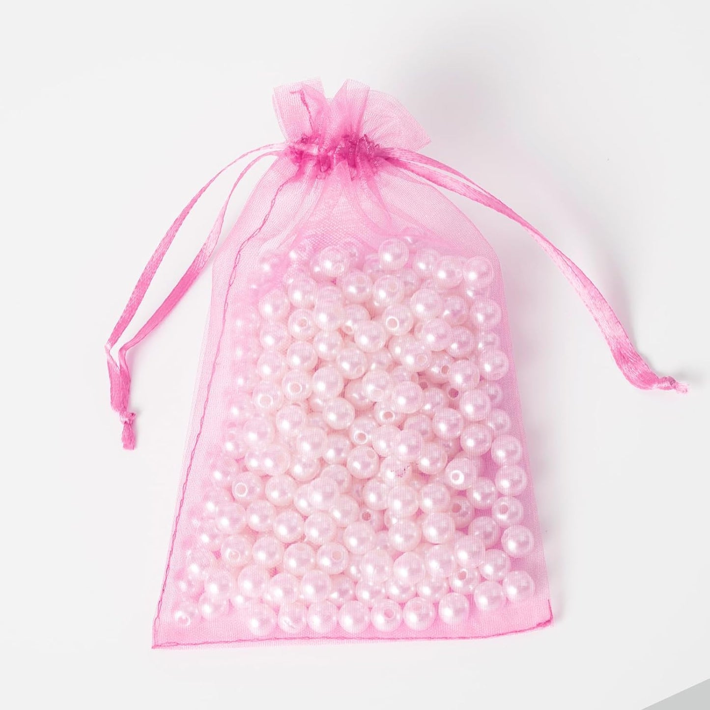 100PCS White Organza Bags, 4x6 Inch Small Mesh Bags Drawstring, Jewelry Gift Bags for Easter, Party, Festival, Bathroom Soaps, Makeup