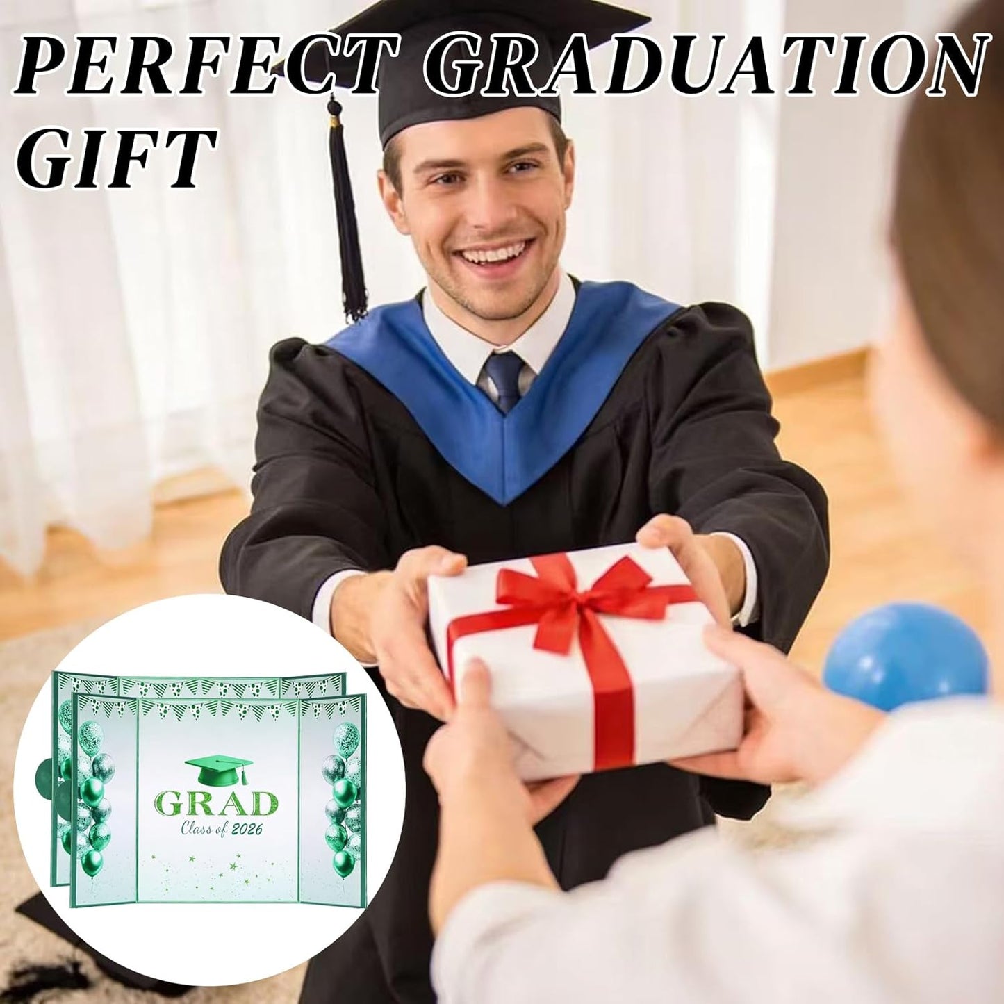 Green Graduation Party Decorations Class of 2026 - Extra Large 22" x 14" Graduation Guest Book to Sign Signature Board for Graduation Gifts Congrats Grad Party Favors Supplies Decor Keepsake