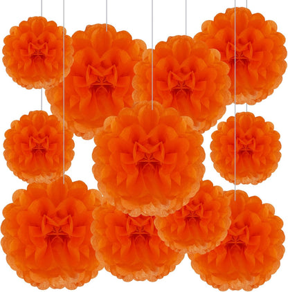Tissue Paper Pom Poms, Pink Tissue Paper Flowers, Hanging Flower Balls for Weddings Fiesta Parties Birthday Baby Showers Classroom Bridal Shower Decoration (18Piece Set-6/10/12/14Inch)