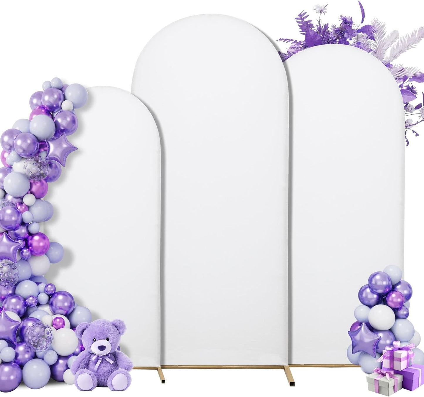 3-Piece Arch Cover Bundle – 7.2FT, 6.6FT & 6FT Stretch Spandex Backdrop Set – Wedding, Birthday & Photo Booth Arch Covers for Every Event