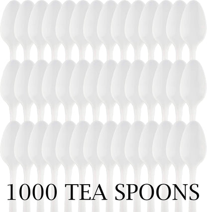 Plasticpro Cutlery Plastic Combo Sets Medium Weight Disposable Silverware White (1000 Count)