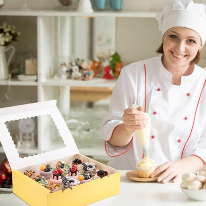 Hoewina 6PCS Cupcake Boxes - Hold 12 Count Cupcake Containers with Window, Food Grade Cupcake Holder Easy Transport and Presentation - Ideal for Cupcakes, Desserts, and More