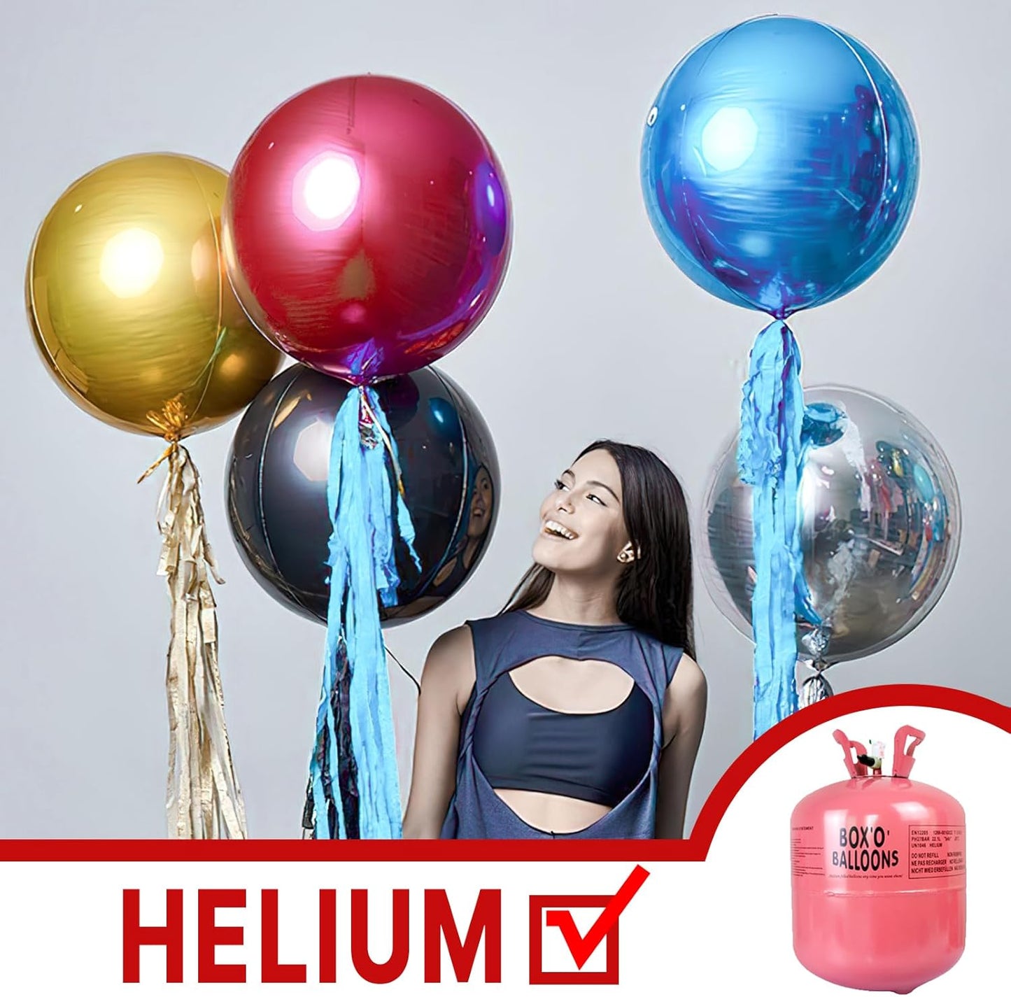 PartyWoo Metallic Gold Foil Balloons 20pcs Different Sizes Pack of 22 15 10 Inch Large Round Foil 4D Inflatable Mirror Ball Mylar Balloons for Graduation Birthday Baby Shower Party Decorations