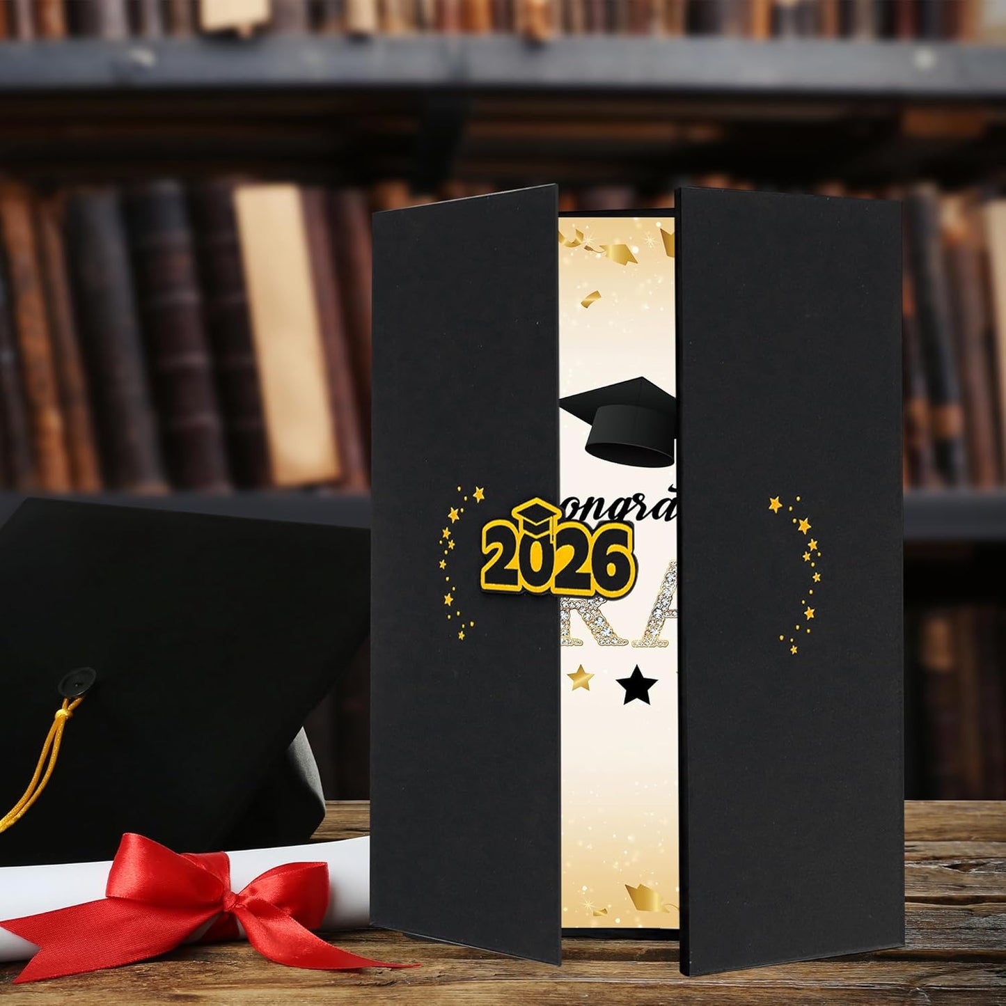 Vlipoeasn 2026 Graduation Guest Book Alternative, Black Gold Class of 2026 Graduation Party Decorations, Graduation Signature Book for 2026 College High School, Unique Graduation Gifts for Friends