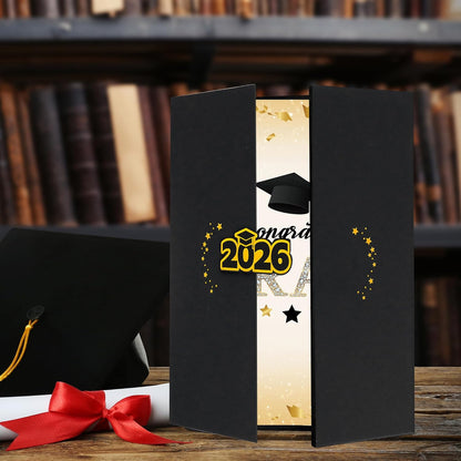 Vlipoeasn 2026 Graduation Guest Book Alternative, Black Gold Class of 2026 Graduation Party Decorations, Graduation Signature Book for 2026 College High School, Unique Graduation Gifts for Friends