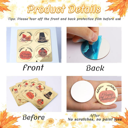 20pcs Gold Mirror Acrylic Happy Birthday Cupcake Toppers Round Engraved Cake Picks Happy Birthday Cake Toppers for DIY Birthday Gift Flower Bouquet Pastries Desserts Decor