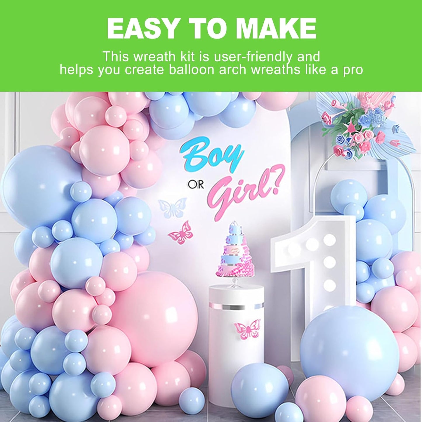 10 pcs Balloon Arch Kit 82ft with 500 Adhesive Dots Reusable Balloon Strip for DIY Balloon Garland Birthday Wedding Baby Shower Party Decorations