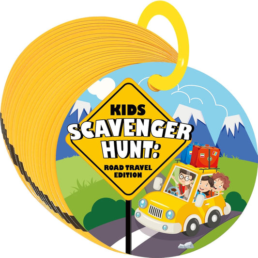 Kids Scavenger Hunt Game - Roads Trip Edition, Toddler Road Rally Scavenger Hunt Cards, Road Trip Toys Games for 3 Year Old's & Up, Outdoor Preschooler Car Activities, Educational Family Fun Game Gift