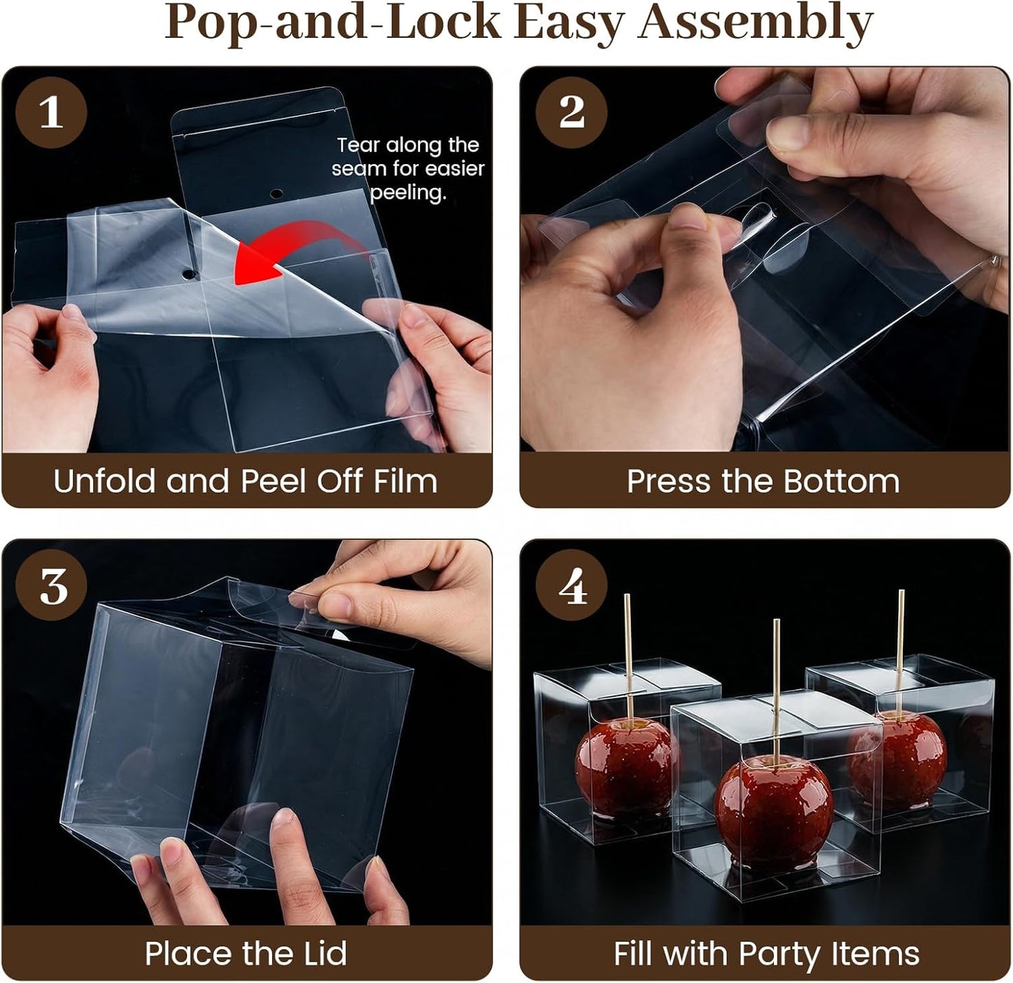 VGOODALL 100 Pcs Clear Favor Boxes, 2x2x2 Inch Small Transparent Cube Gift Boxes for Candy, Macarons, Jewelry, Wedding, Birthday, Baby Shower Party Favors