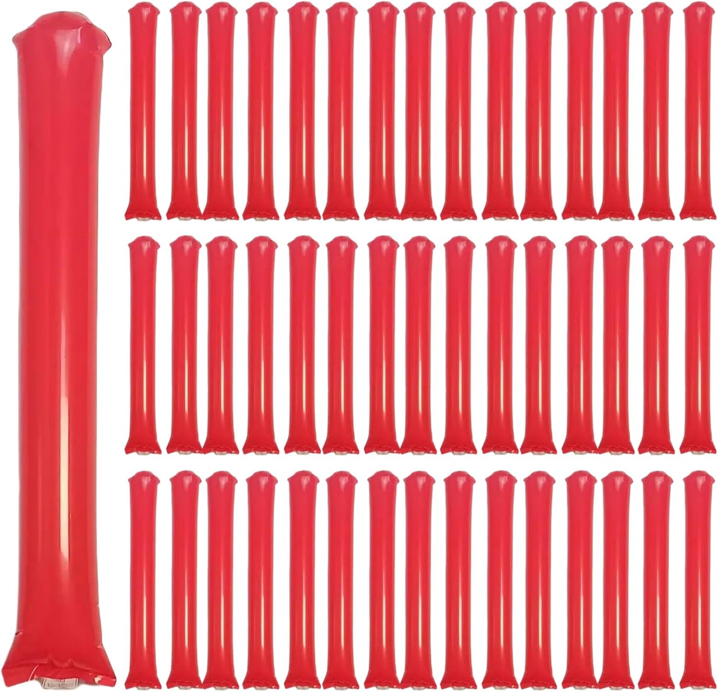 48pcs Round Head Boom Sticks Thunder Sticks Cheering Sticks Team Spirit Plastic Cheerleading Spirit Stick Clapper Inflatable Noise Maker Sports Supply (Blue)