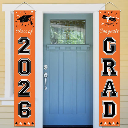 DAZONGE 2026 Graduation Decorations Blue, Congrats Grad Porch Banner for Any Schools or Grades 2026 Graduation Party Decorations