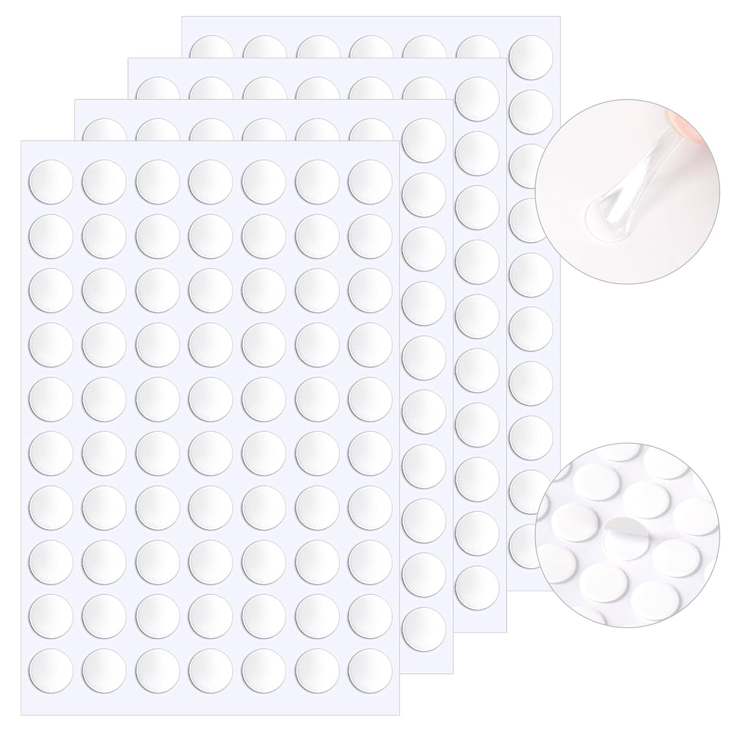 JANYUN 140 Pieces Adhesive Dots,Removable Round Putty Clear Tack No Trace Small Tape Stickers for Wall Hanging Festival Poster Office Party Decoration Picture Crafts