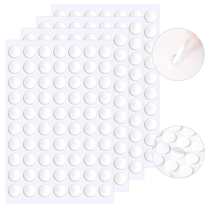 JANYUN 140 Pieces Adhesive Dots,Removable Round Putty Clear Tack No Trace Small Tape Stickers for Wall Hanging Festival Poster Office Party Decoration Picture Crafts