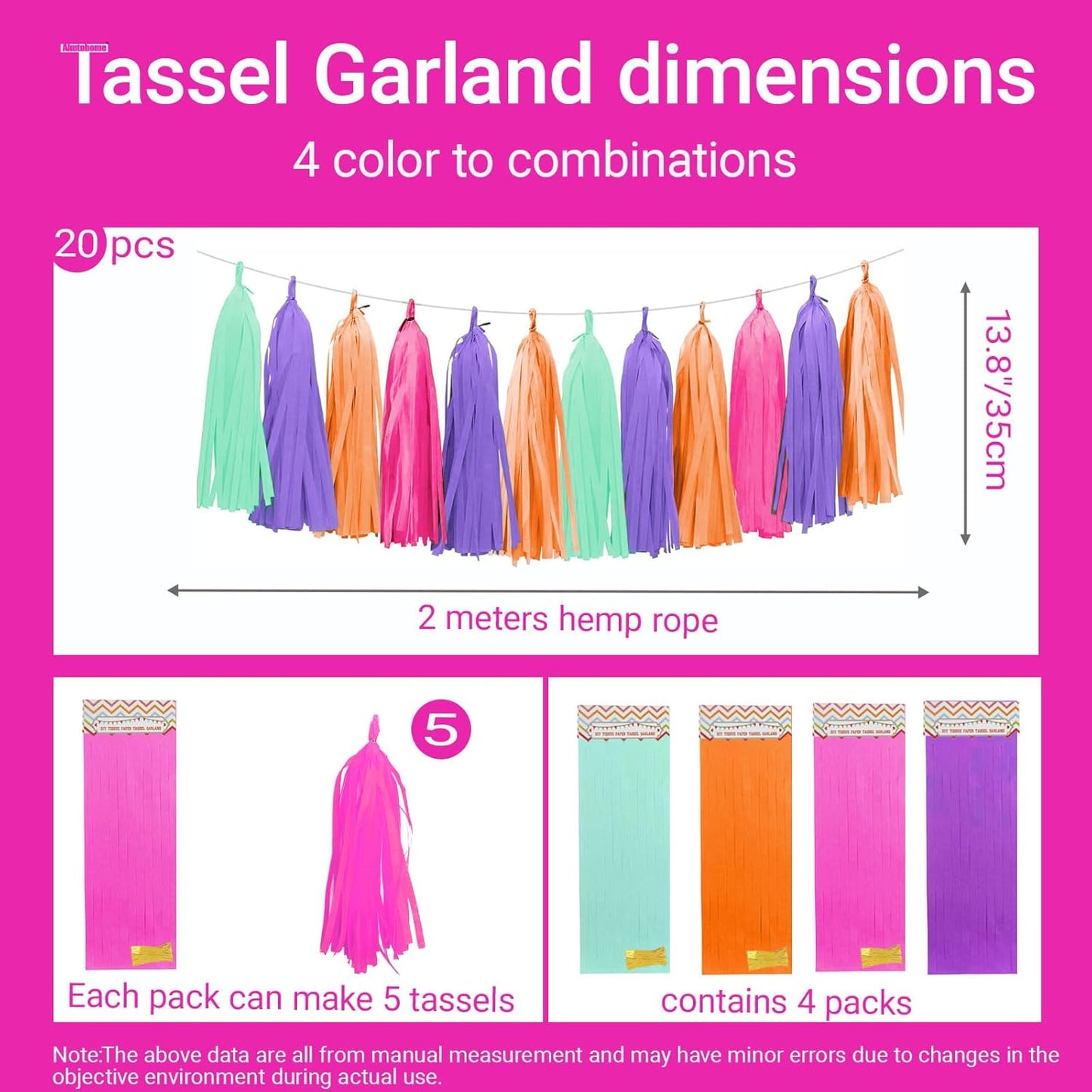 Tassel Garland Tissue Paper Tassel Banner,Tassels Party Decorations for Wedding,Birthday,Bridal/Baby Shower,Pack of 15 (Burgundy/Black/Silver)