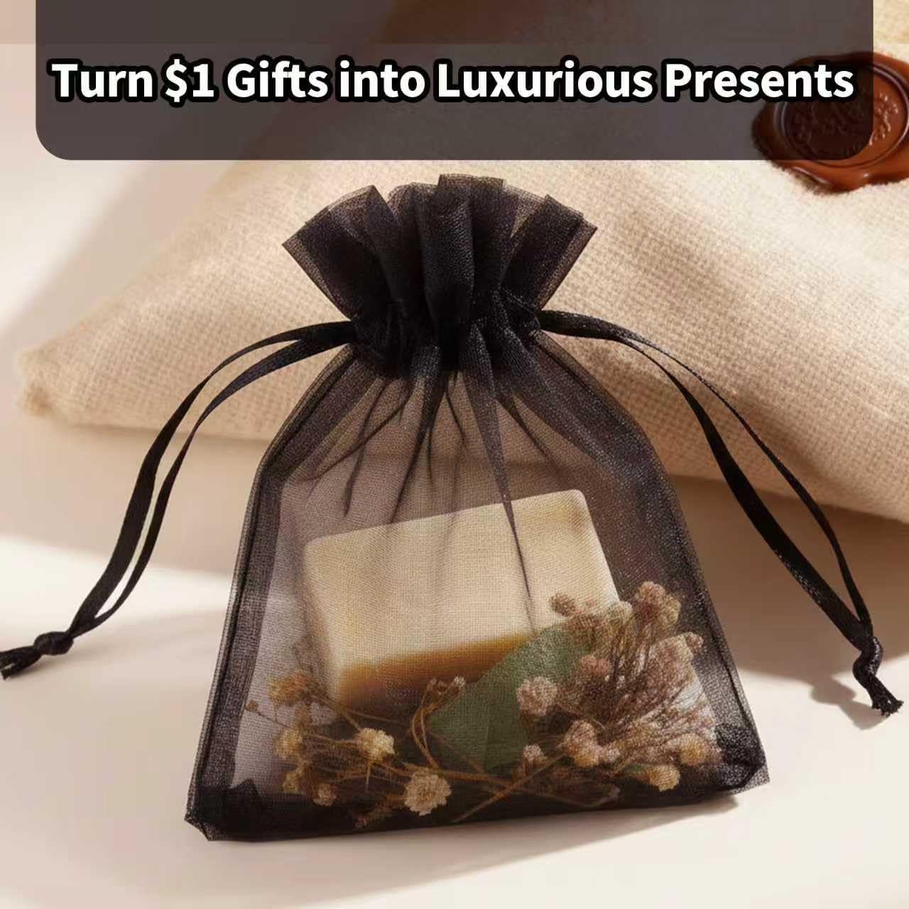 100pcs Organza Bags for Small Gift 4x6 Inch, Premium Mesh Bags Drawstring Candy Jewelry Packaging Sachet Bags, Easter Day Wedding Party Favors Small Gift Bag Durable & Scent-Free for Small Business
