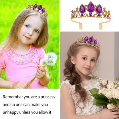 Velscrun Girls Rapunzel Crown, Princess Tiara Headband, Multicolored Crowns for Birthday Party and Halloween Cosplay