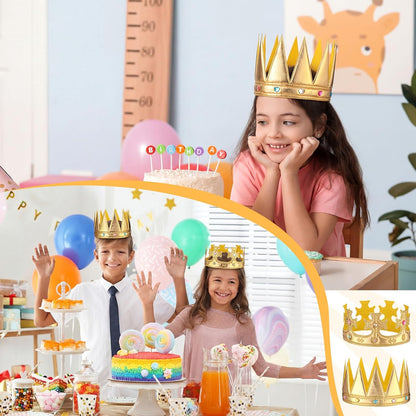 Yaomiao 66 Pieces Foam Princess Tiaras DIY Crowns Kids Party Favors Craft Crystal Diamond Sticker Girls Making Your Own Tiara (Gold)