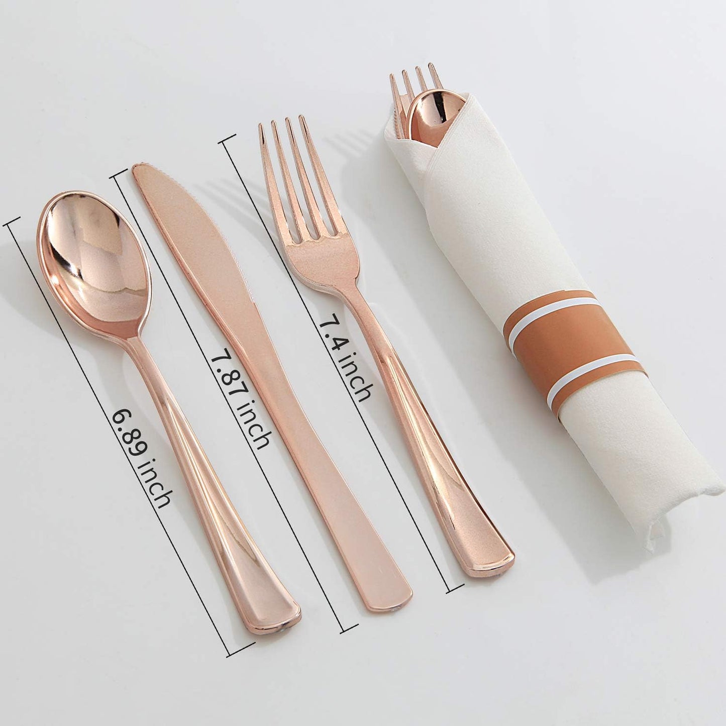 Supernal 240 Silver Plastic Silverware Set - 60 Sets Pre Rolled Napkins with Cutlery - Mirror Polished Real Look Disposable Silver Utensils- Elegant Heavy Duty Flatware for Weddings & Catering