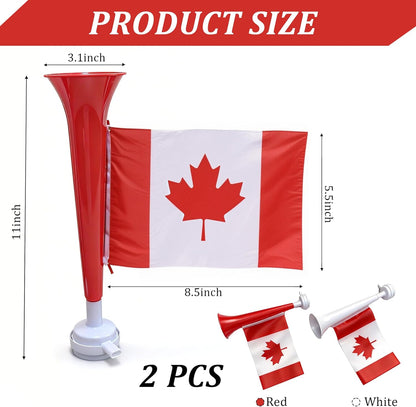 2Pcs Stadium Horns - Loud Sturdy Plastic Trumpets for Sports Events, Parties and Celebrations | Vuvuzela-Style Noise Makers for Crowd Cheering, Graduation, Parades, Birthday Parties